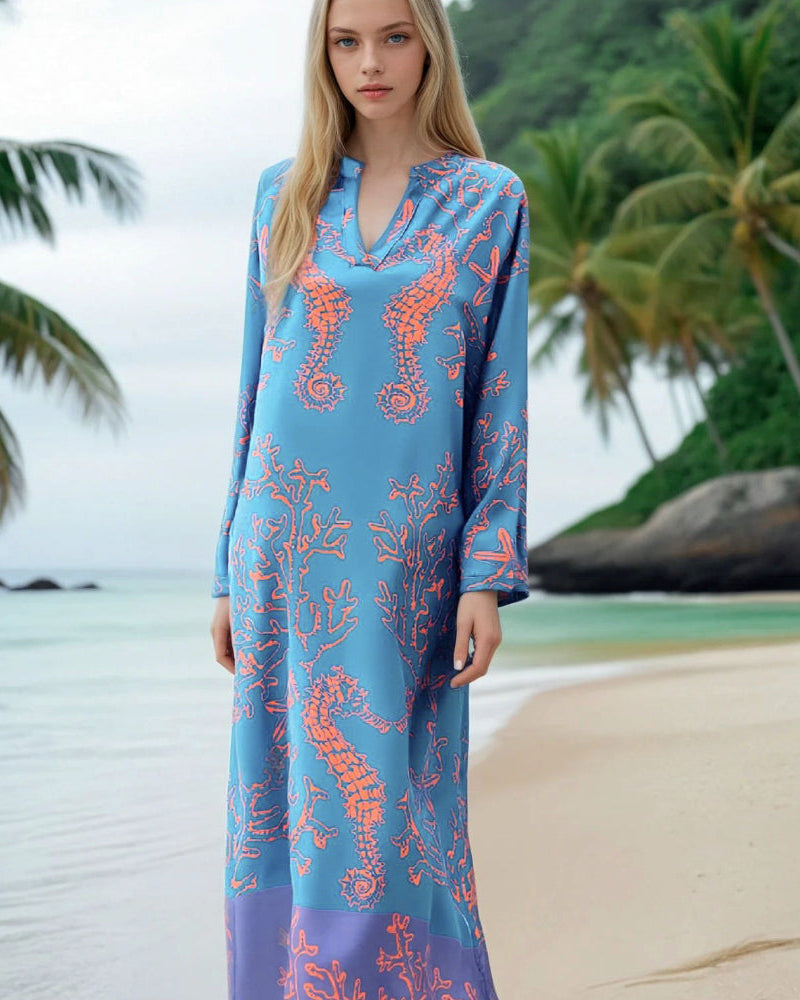 Langes Kleid | Blau