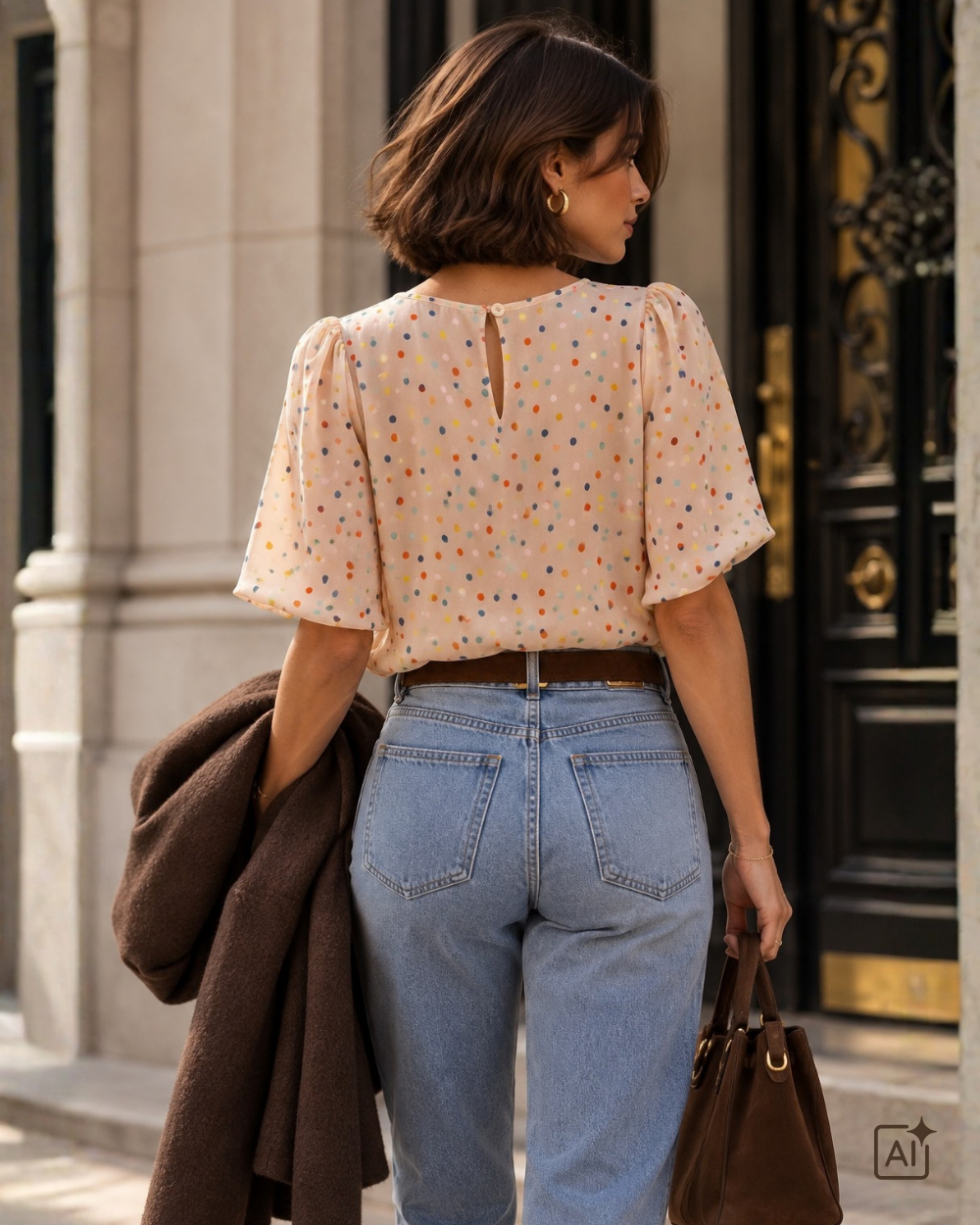 Seiden Tshirt mit Polkadot