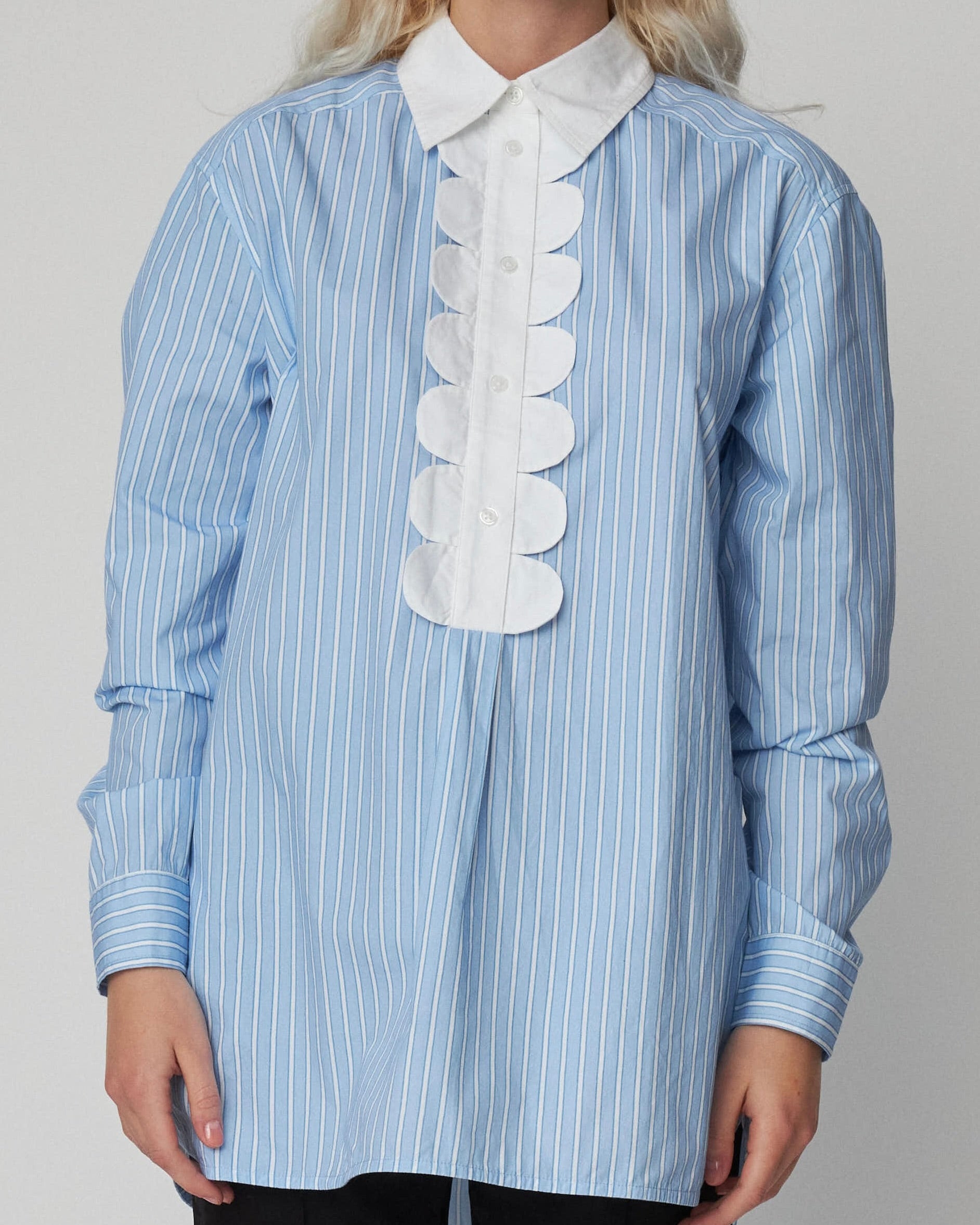 Bluse mit Zierblende | Hellblau