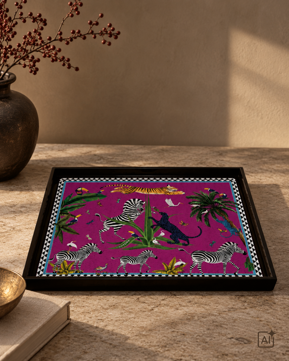 Tablett Zebra | Lila