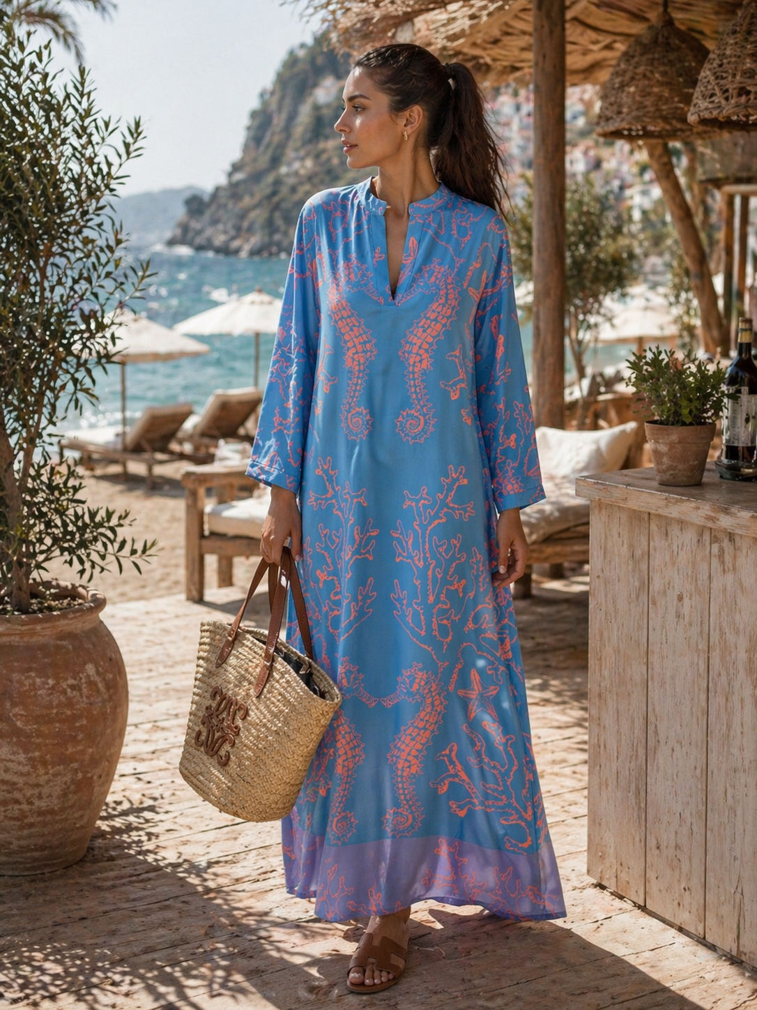 Langes Kleid | Blau