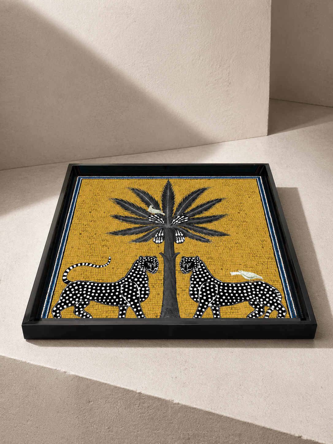 Quadratisches Tablett Palm | Sahara