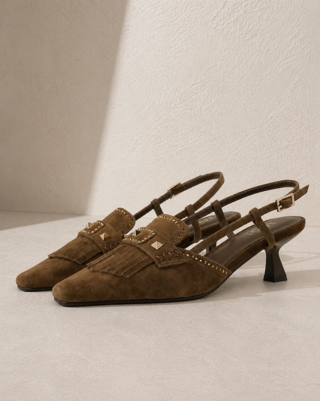 Slingpumps mit Fransen