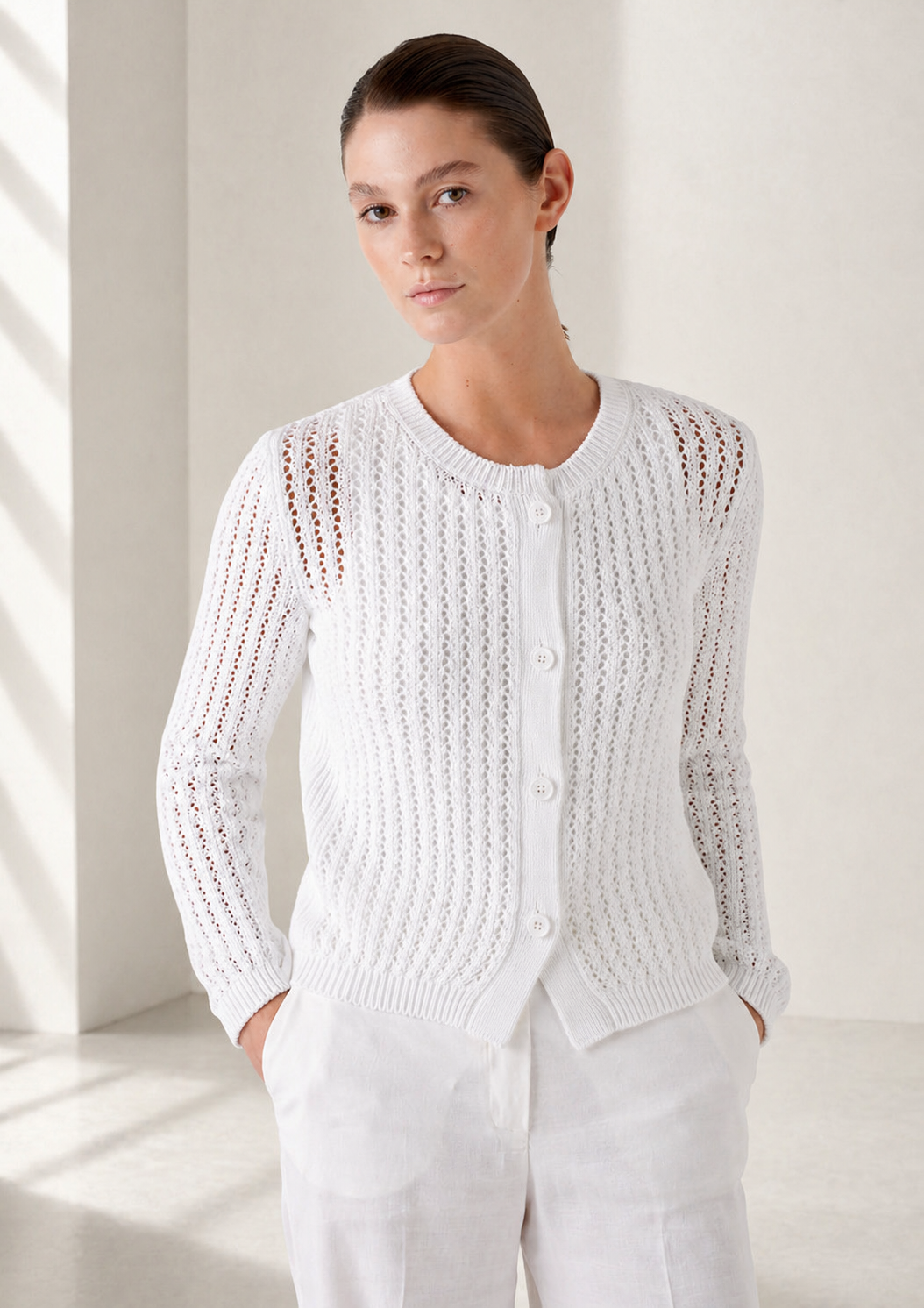 Strickjacke | Weiß