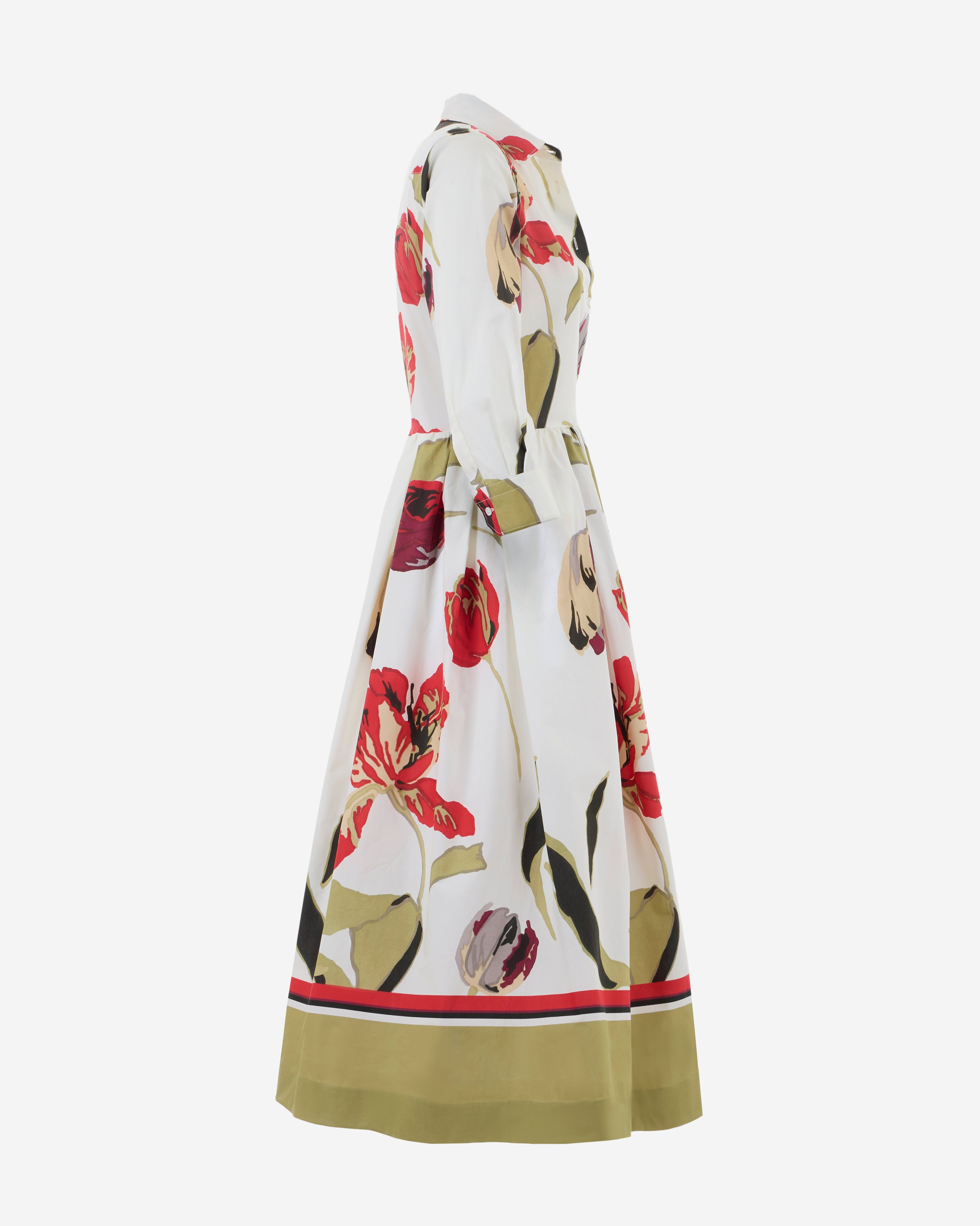Langes Kleid mit Tulpenmotiv