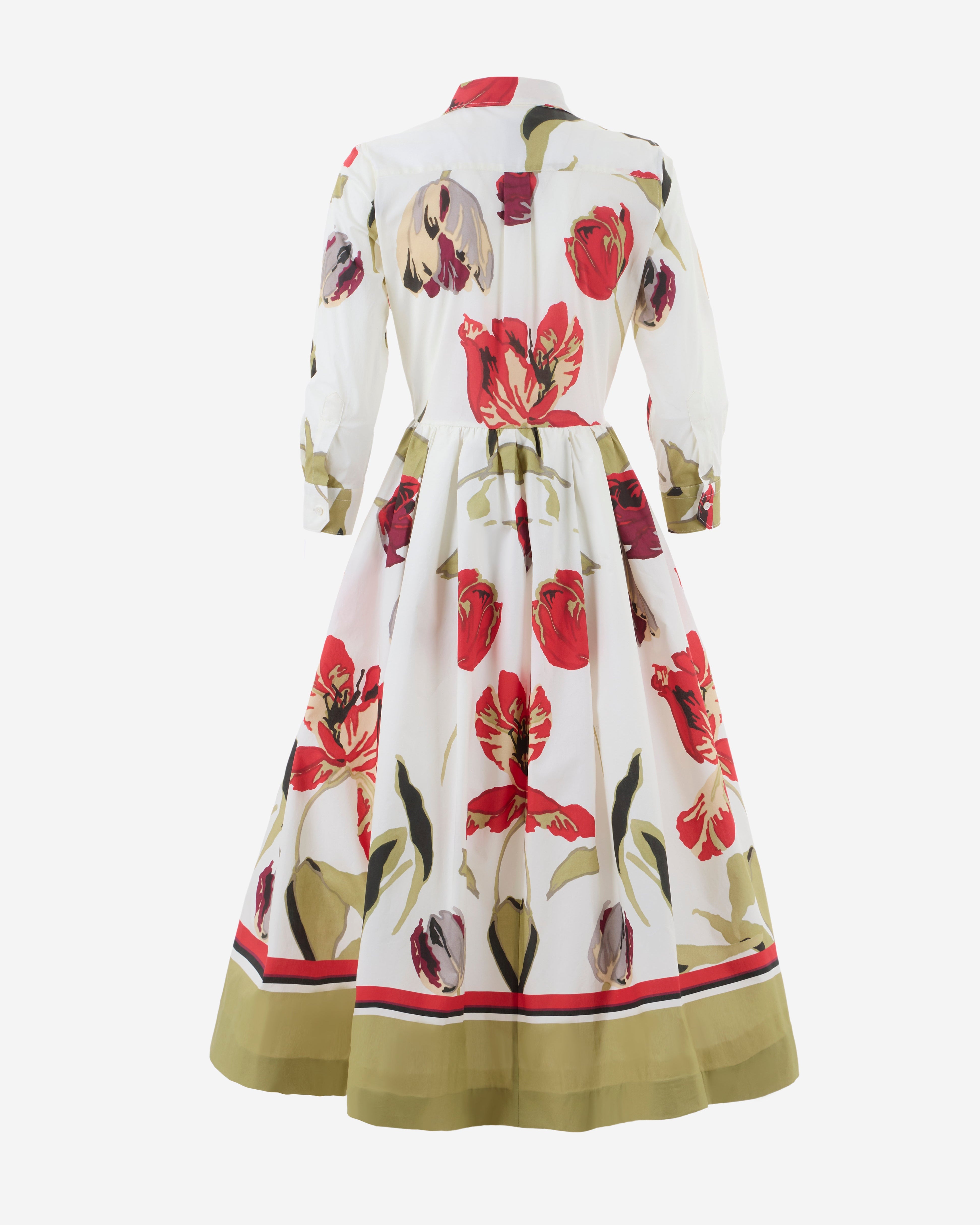 Langes Kleid mit Tulpenmotiv