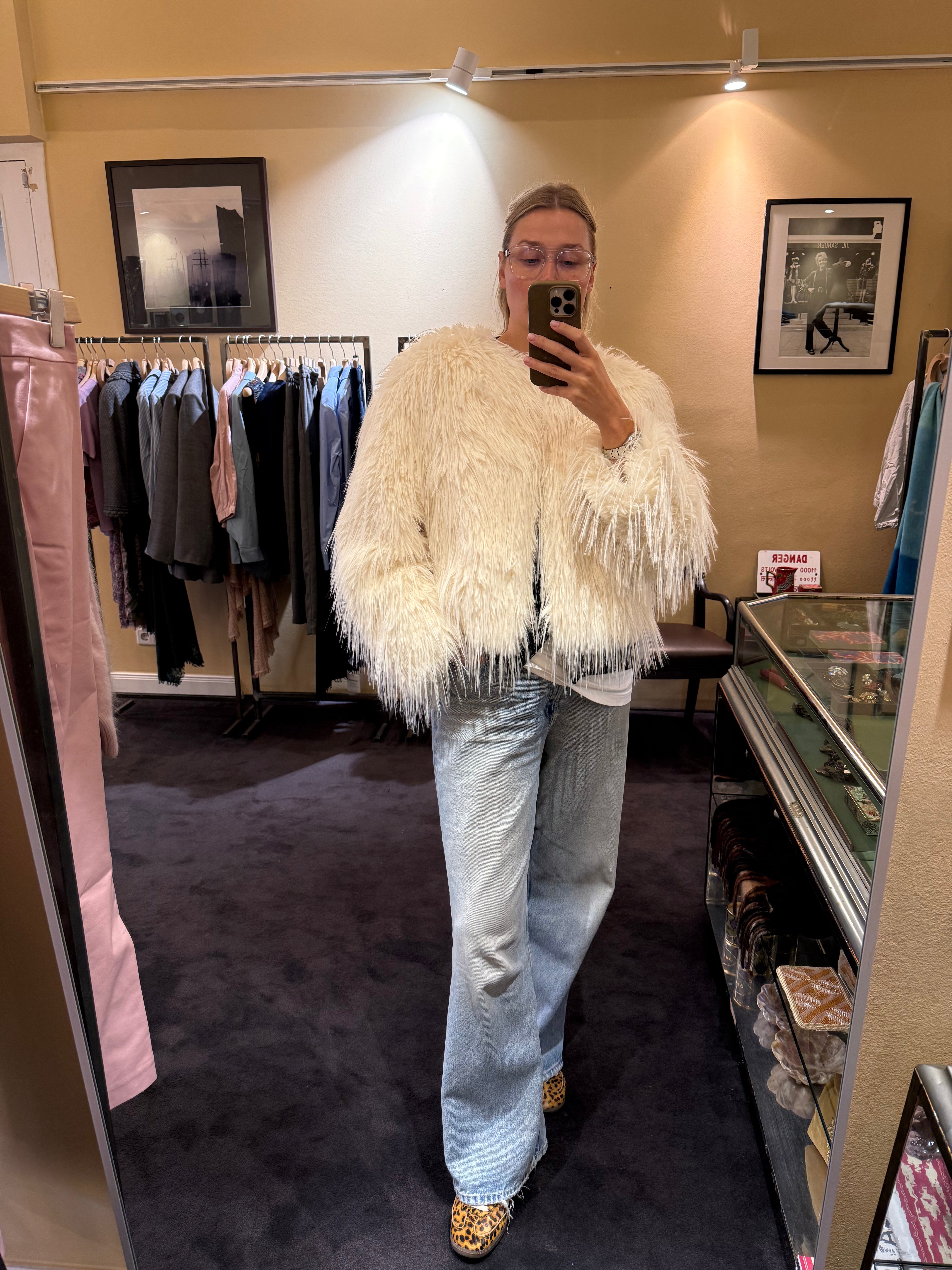 Fake Fur Jacke Off-White