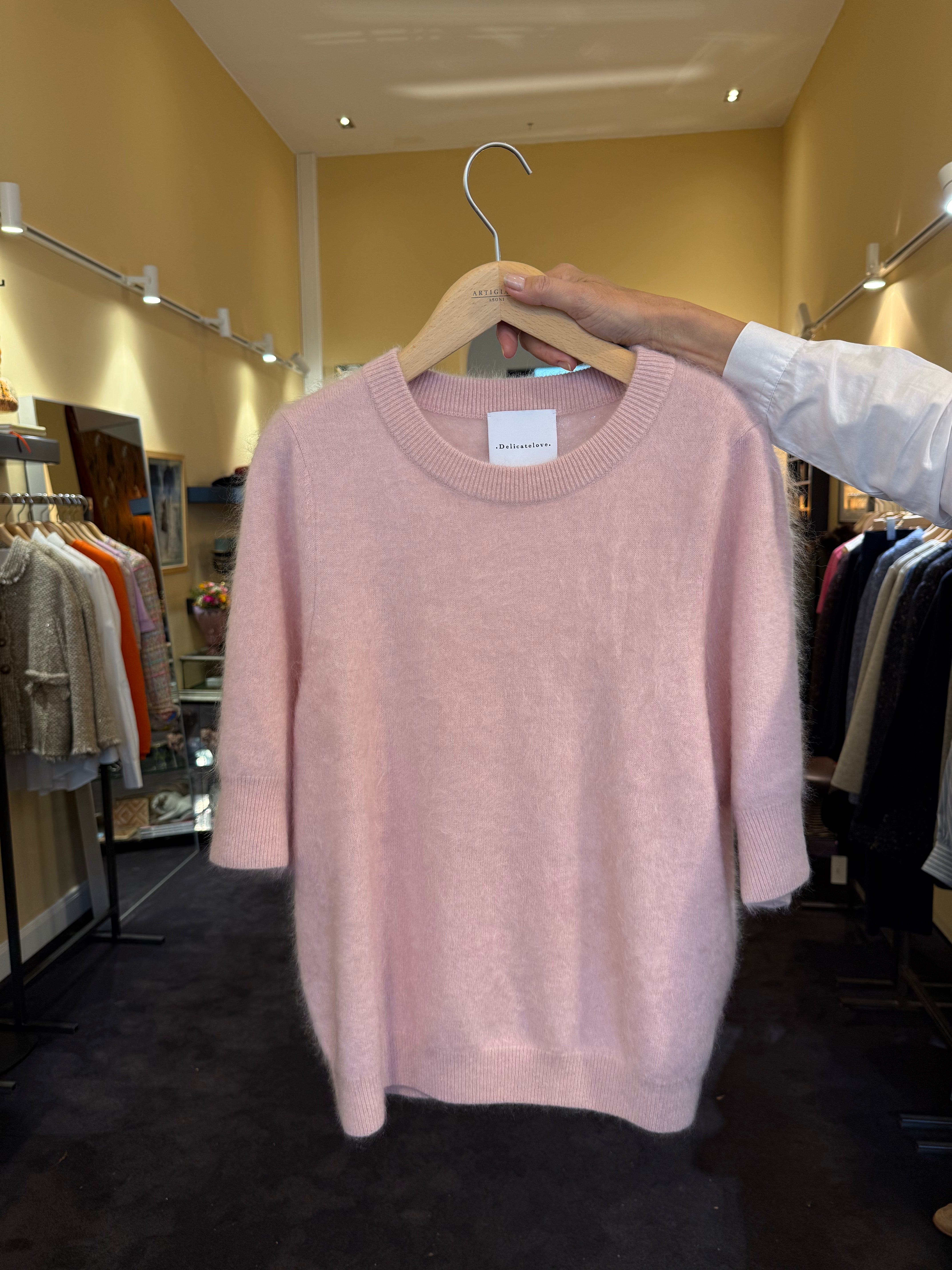 Brushed-Cashmere Tshirt Rosa