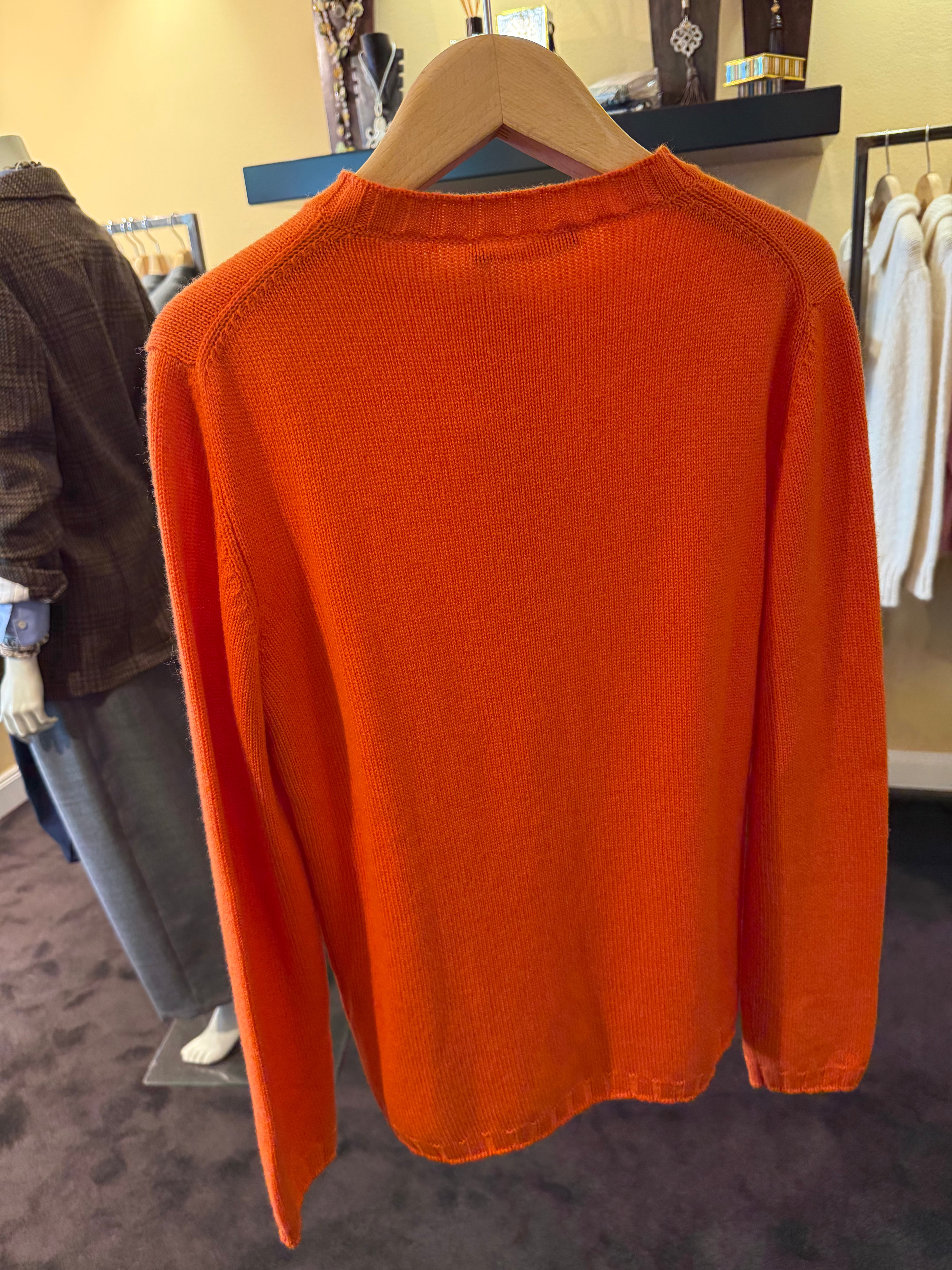 Cashmere Cardigian in Orange