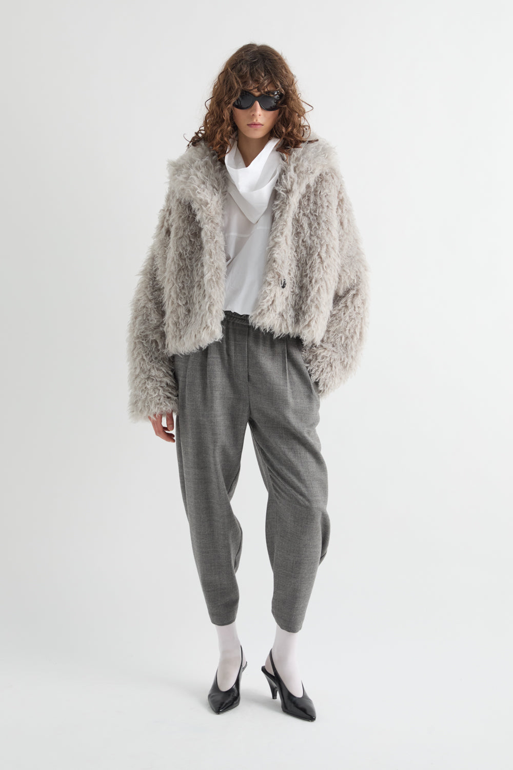 Teddy Jacke Grau