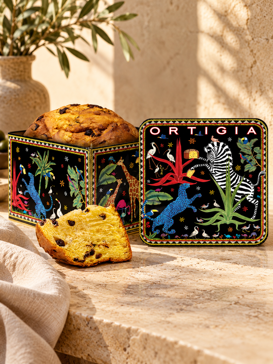 Chocolate Panettone in Jungle Tin 600gr