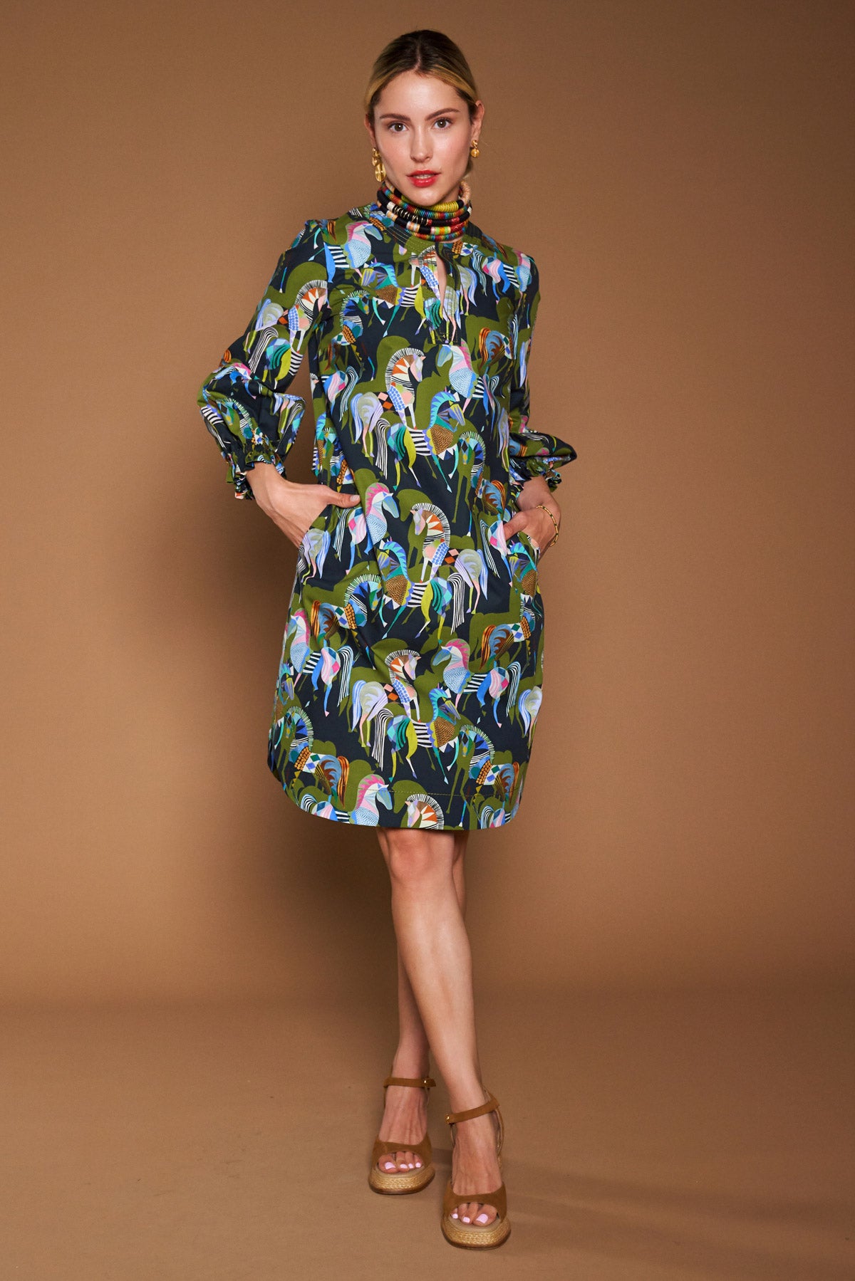 Bedrucktes Poplin Kleid