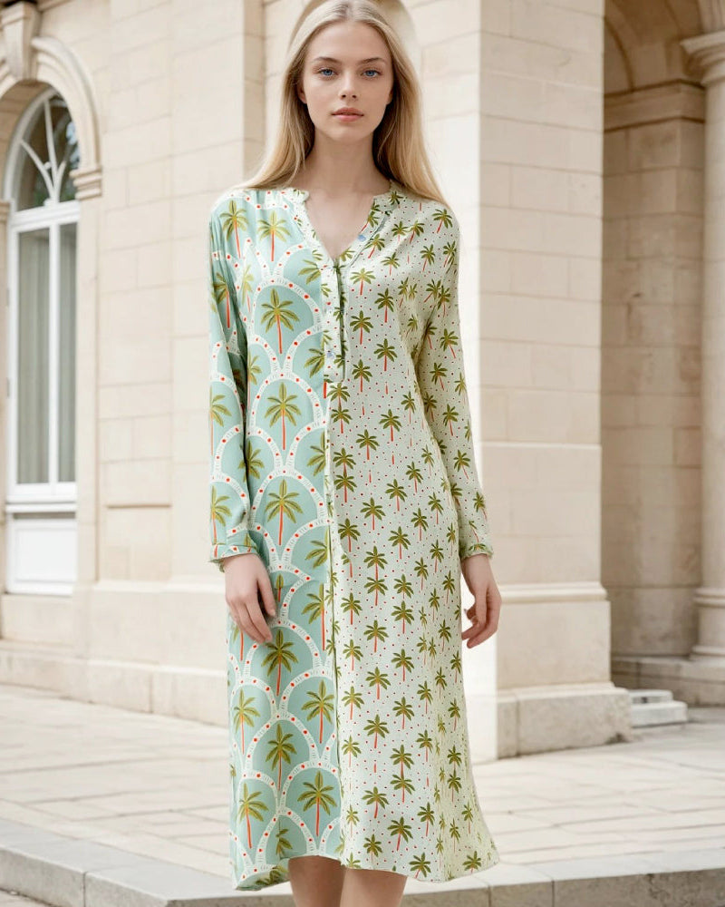 Kleid Luna Palm | Grün