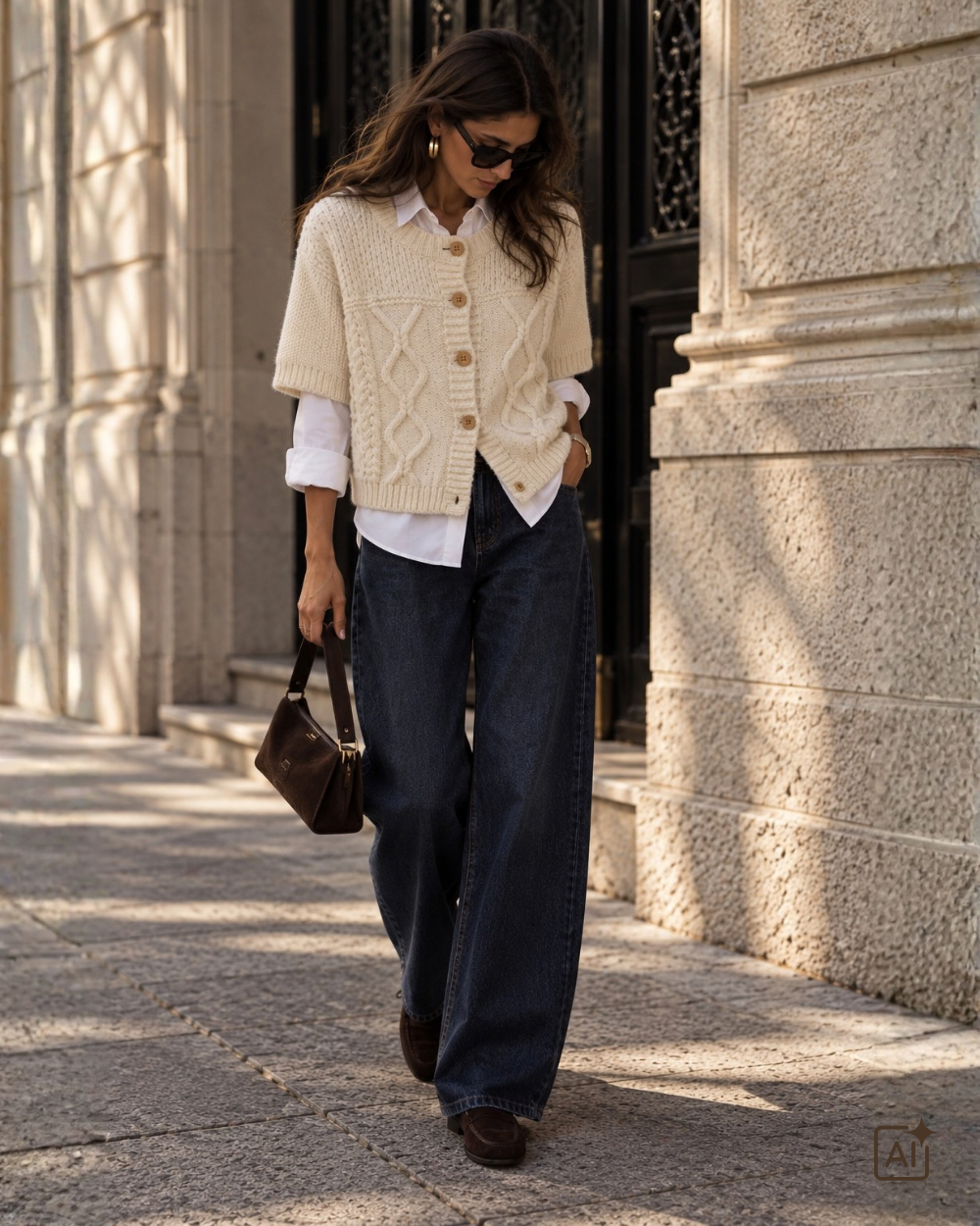 Strickjacke in Cream