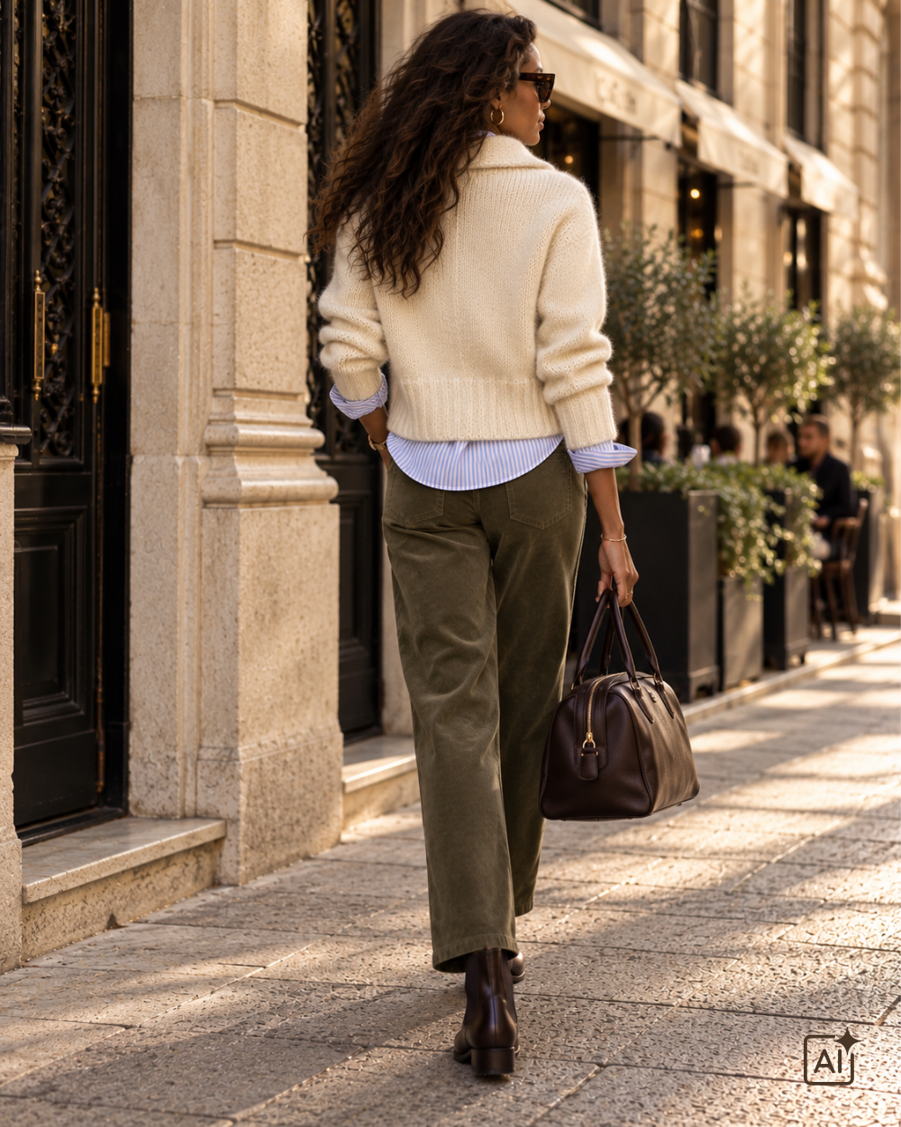 Strickjacke mit Kragen in Off-White