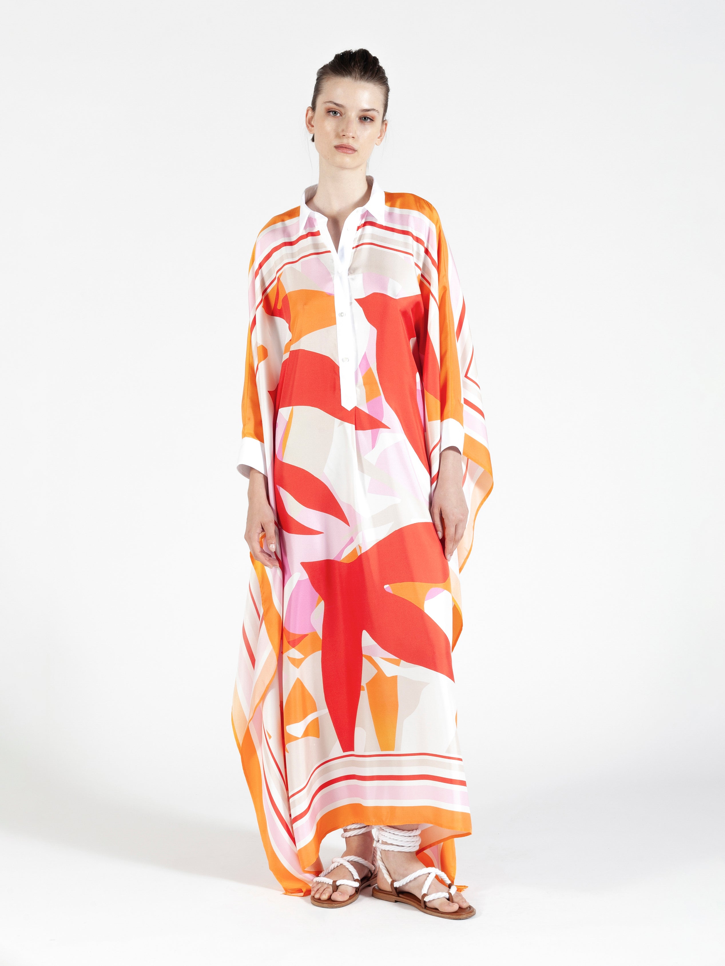 Seidenkaftan | Orange