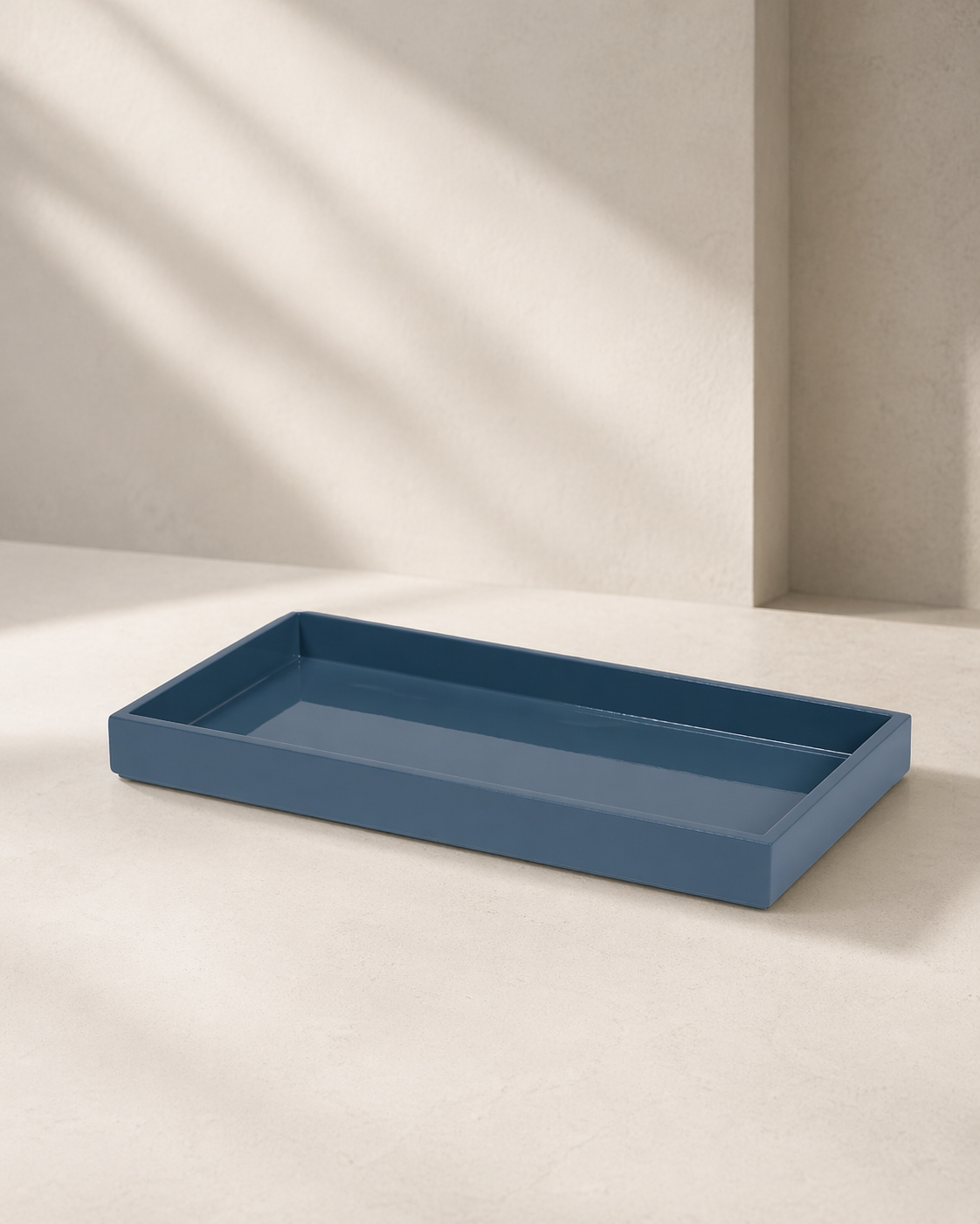 Rechteckiges Tablett | Blaugrau