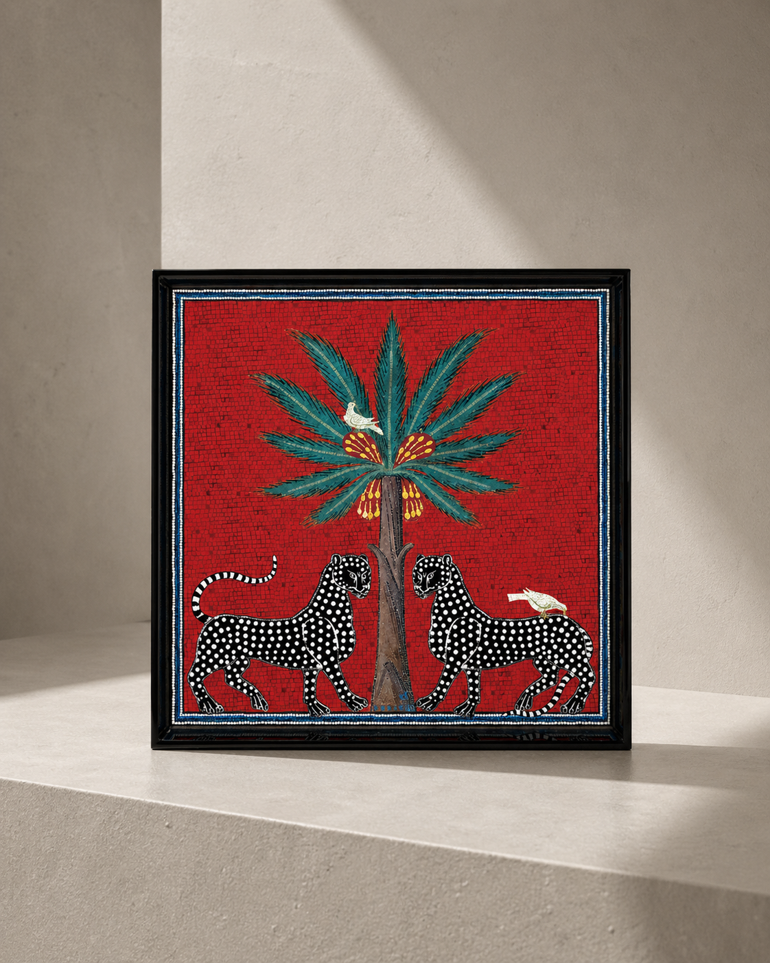 Quadratisches Tablett Palm | Rot