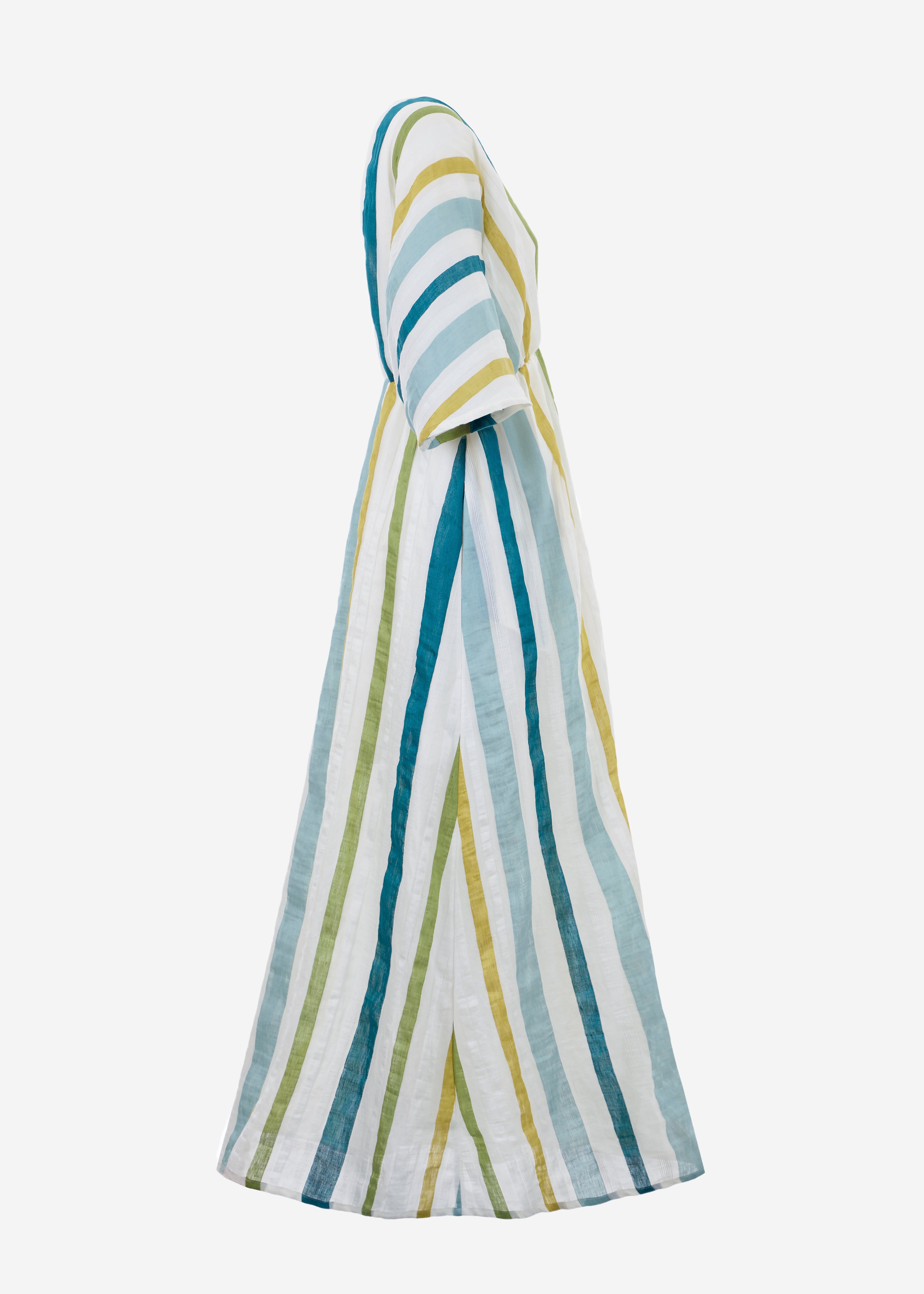 Gestreiftes Kleid | Blau Grün Weiß