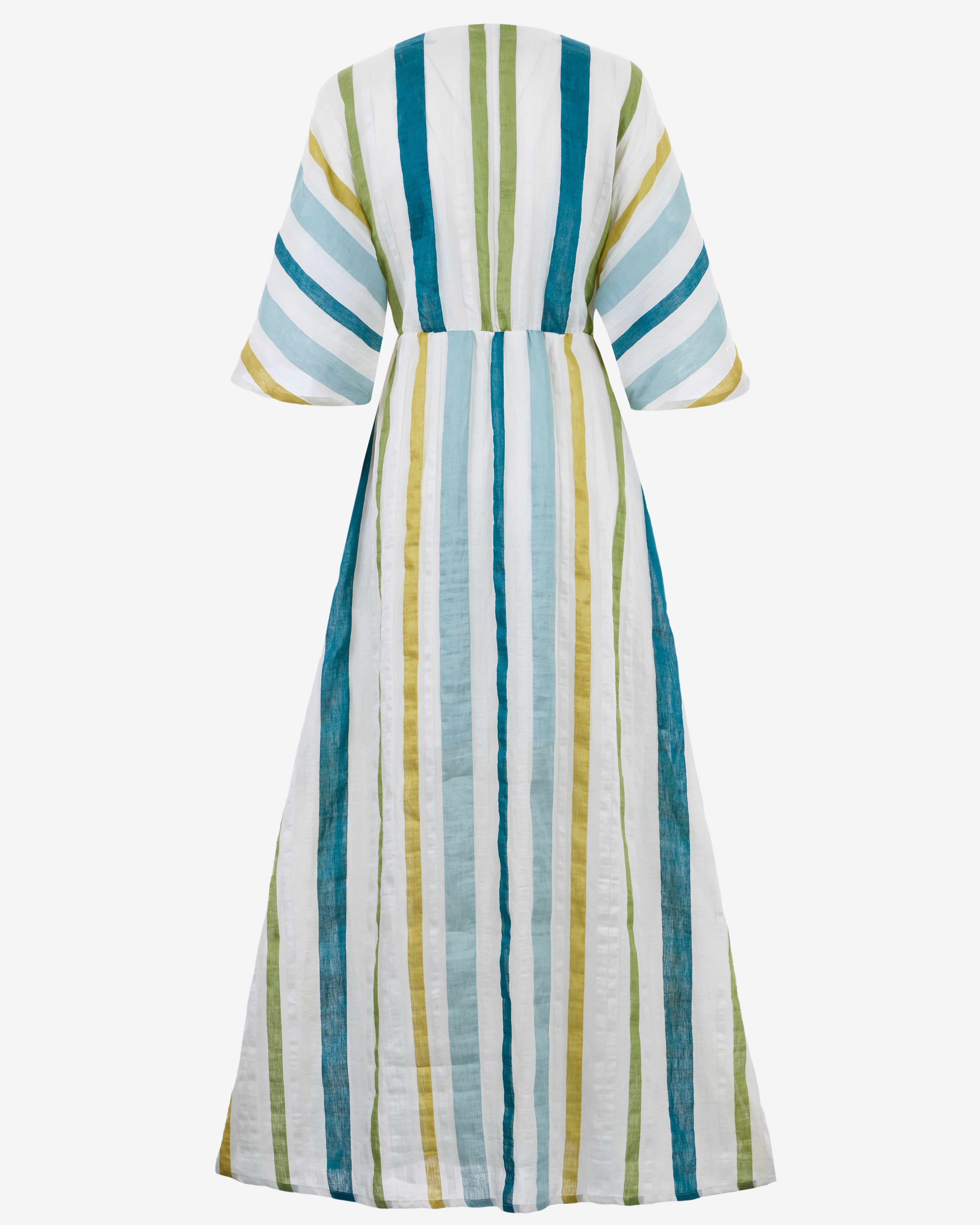 Gestreiftes Kleid | Blau Grün Weiß