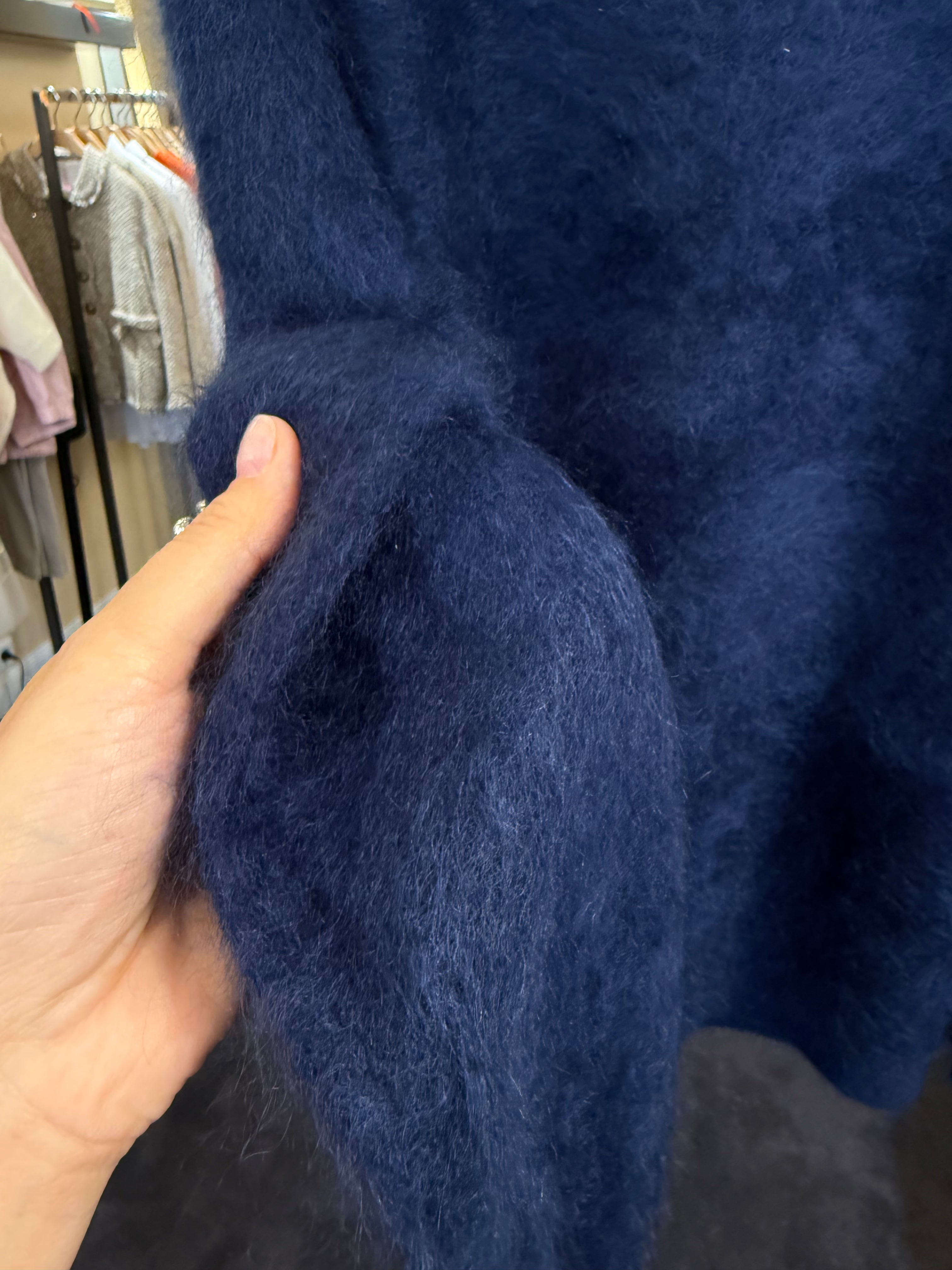Brushed-Cashmere Pullover Marine