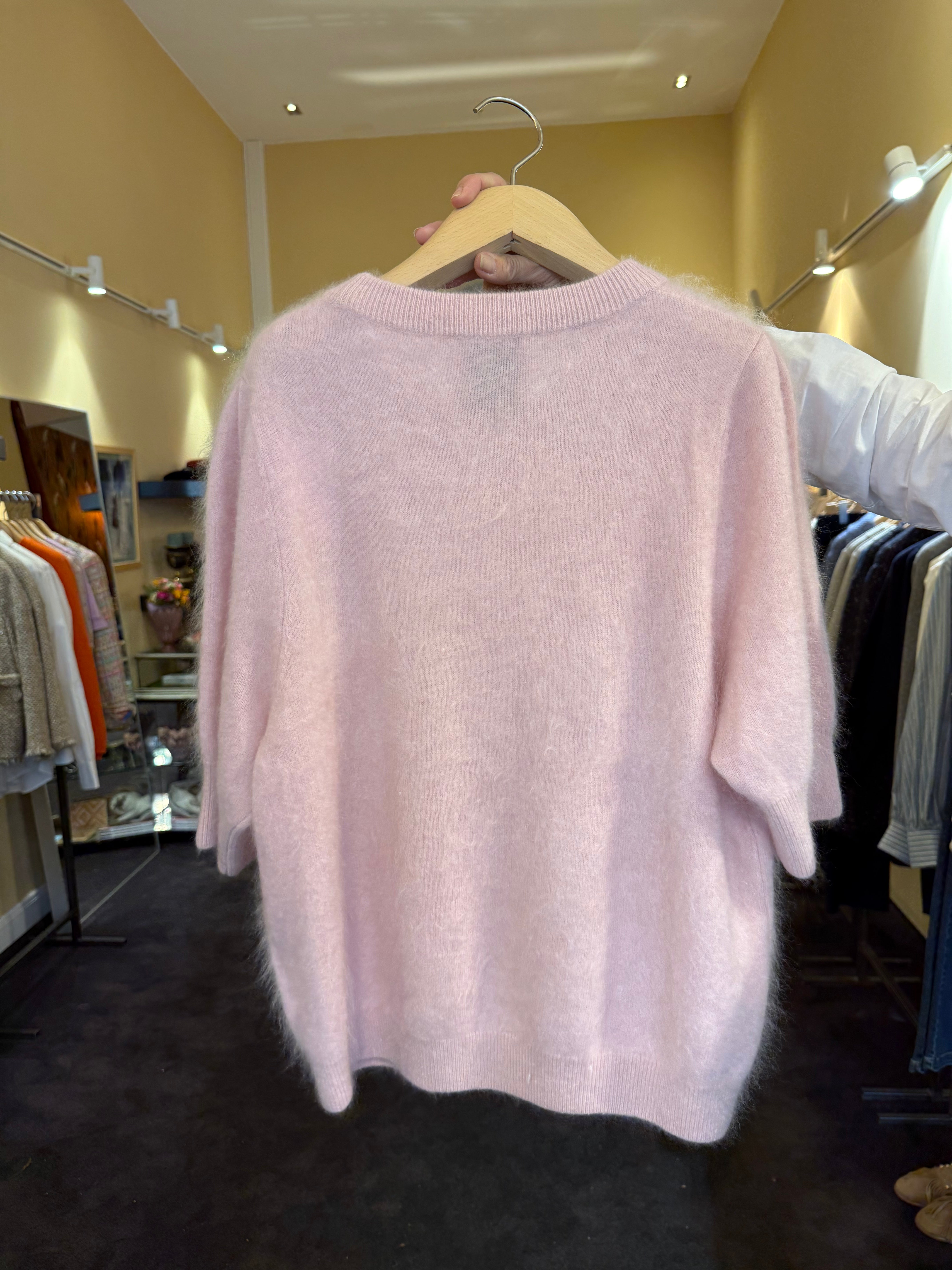 Brushed-Cashmere Tshirt Rosa