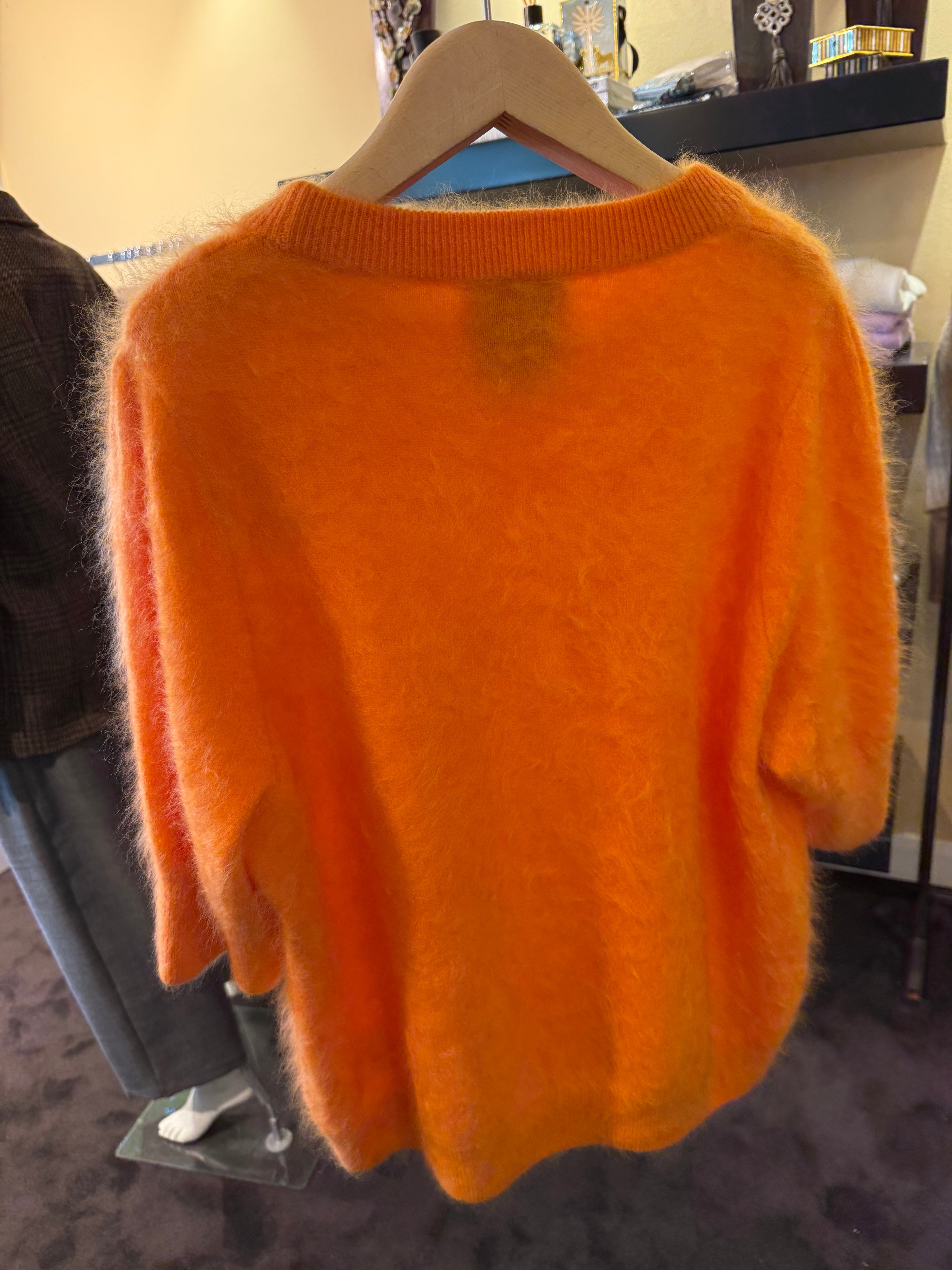 Brushed-Cashmere Tshirt in Orange