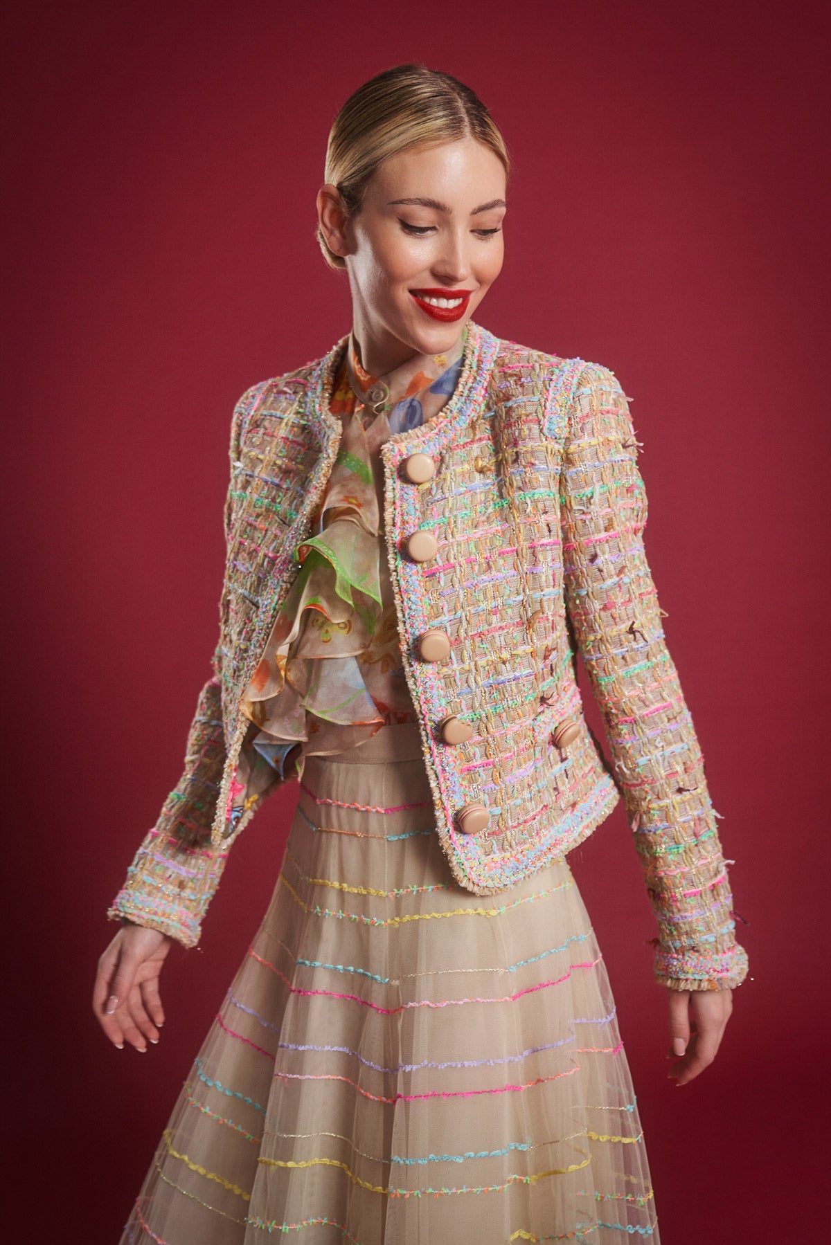 Macaron Tweed Jacke