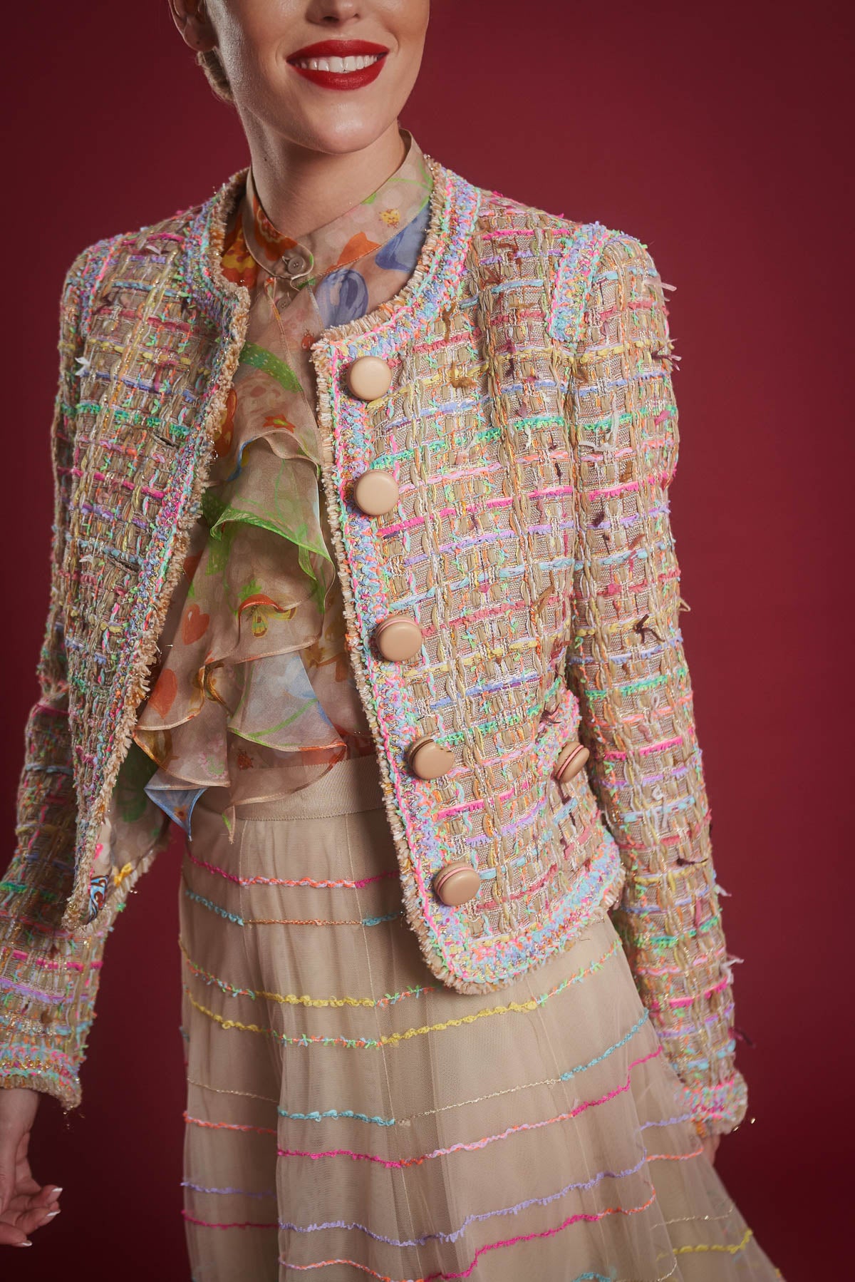 Macaron Tweed Jacke