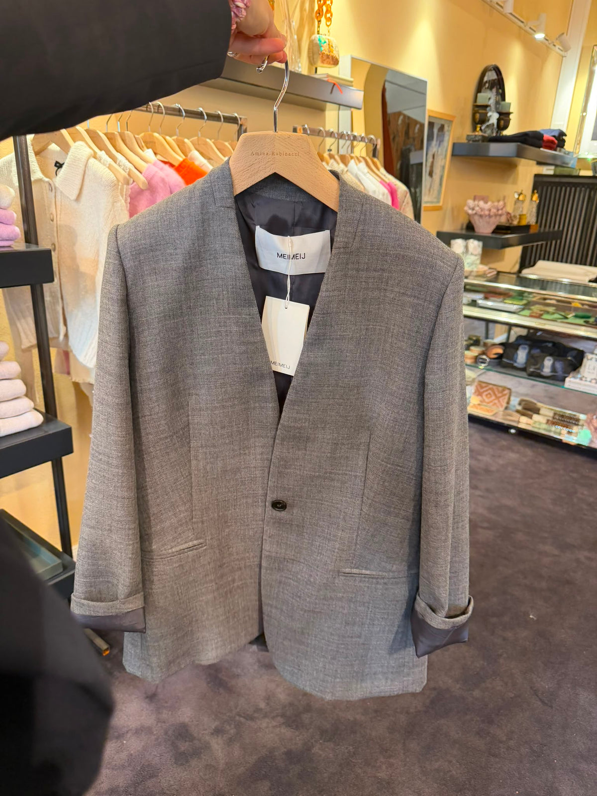 Blazer ohne Reverse in Grau